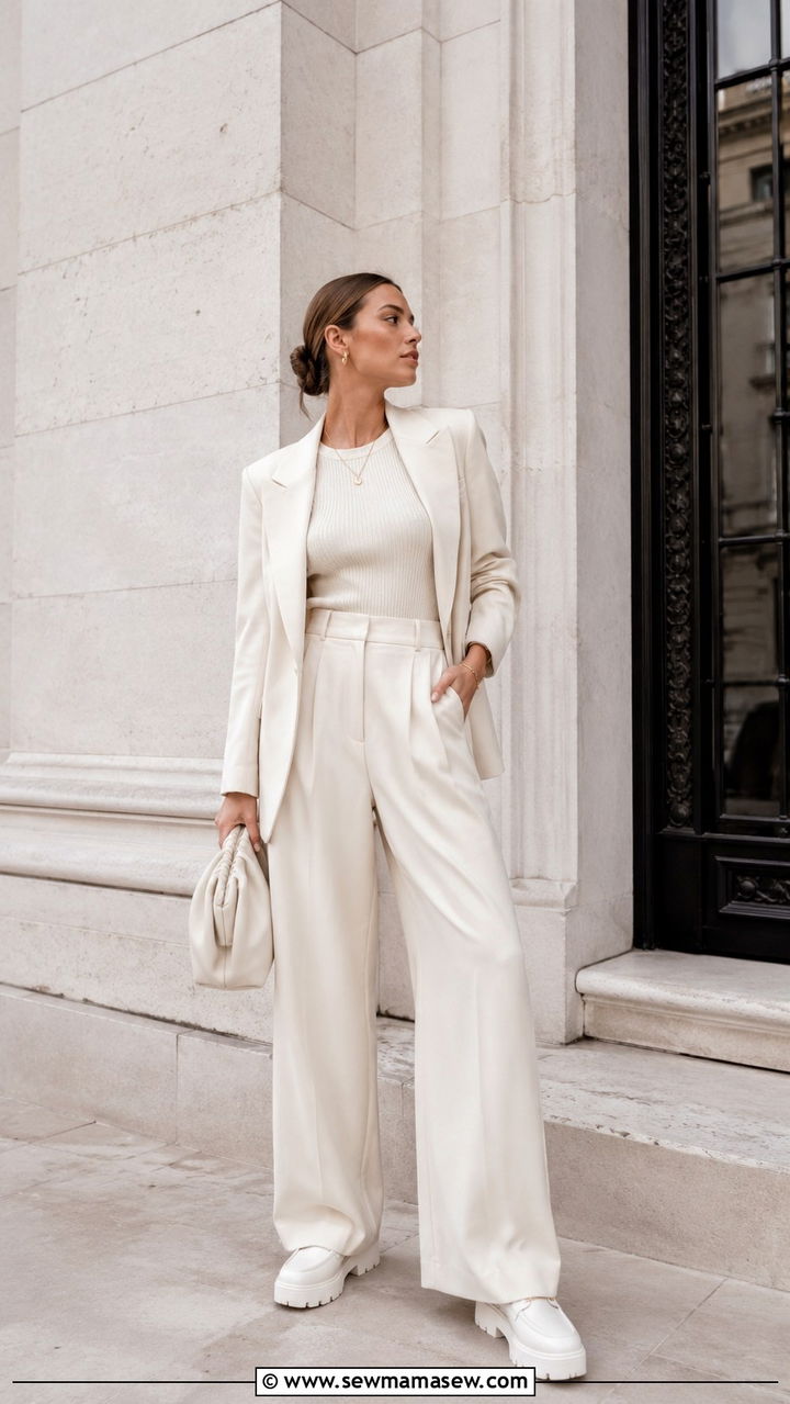 Monochrome Neutral Set Brunch Outfit - 30 brunch outfit ideas for women
