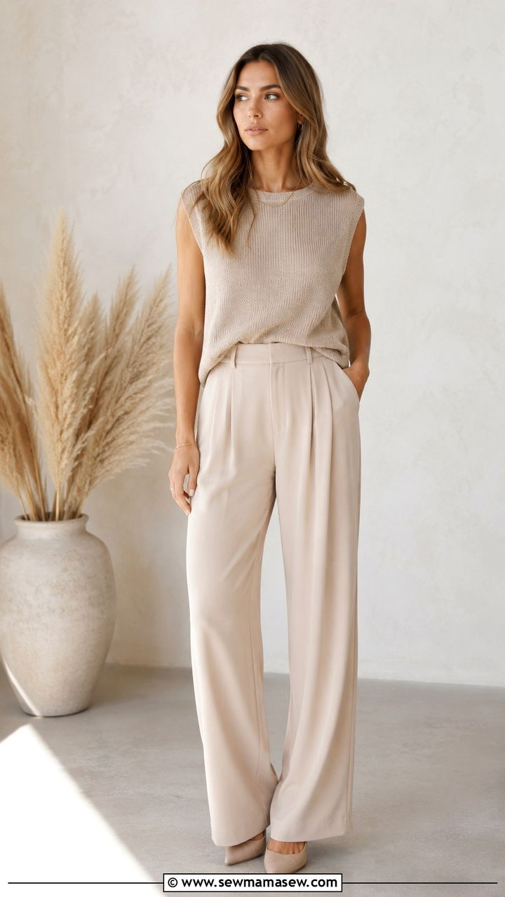 Monochrome Neutral Set for Photoshoot - 25 Photoshoot outfits for midsize women