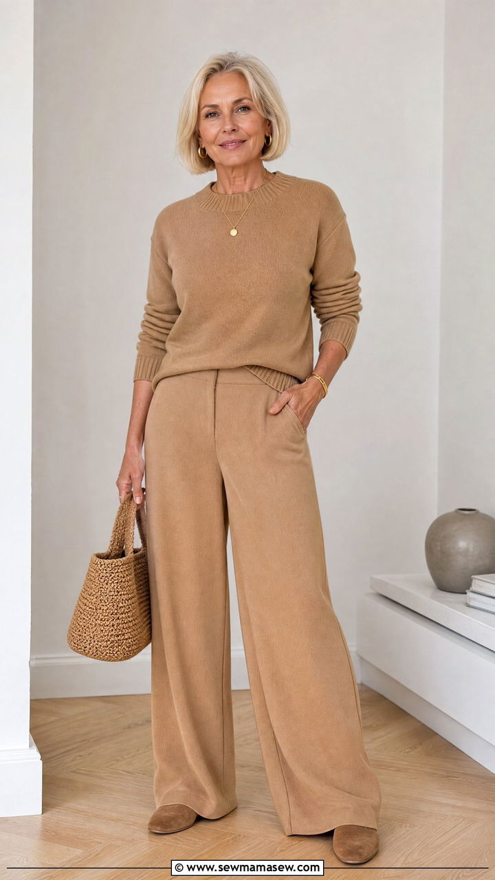 Monochrome Neutral Set - 25 Outfit ideas for women over 50 weekend