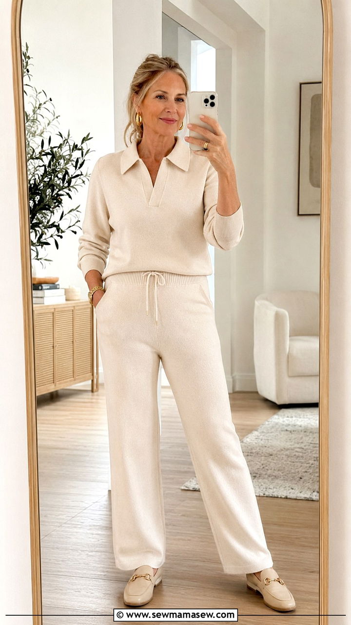 Monochrome Outfit Loafers - 30 Cute outfits for women over 50