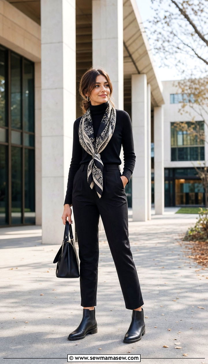 Monochrome Outfit Scarf College Modest - 25 College outfit ideas modest