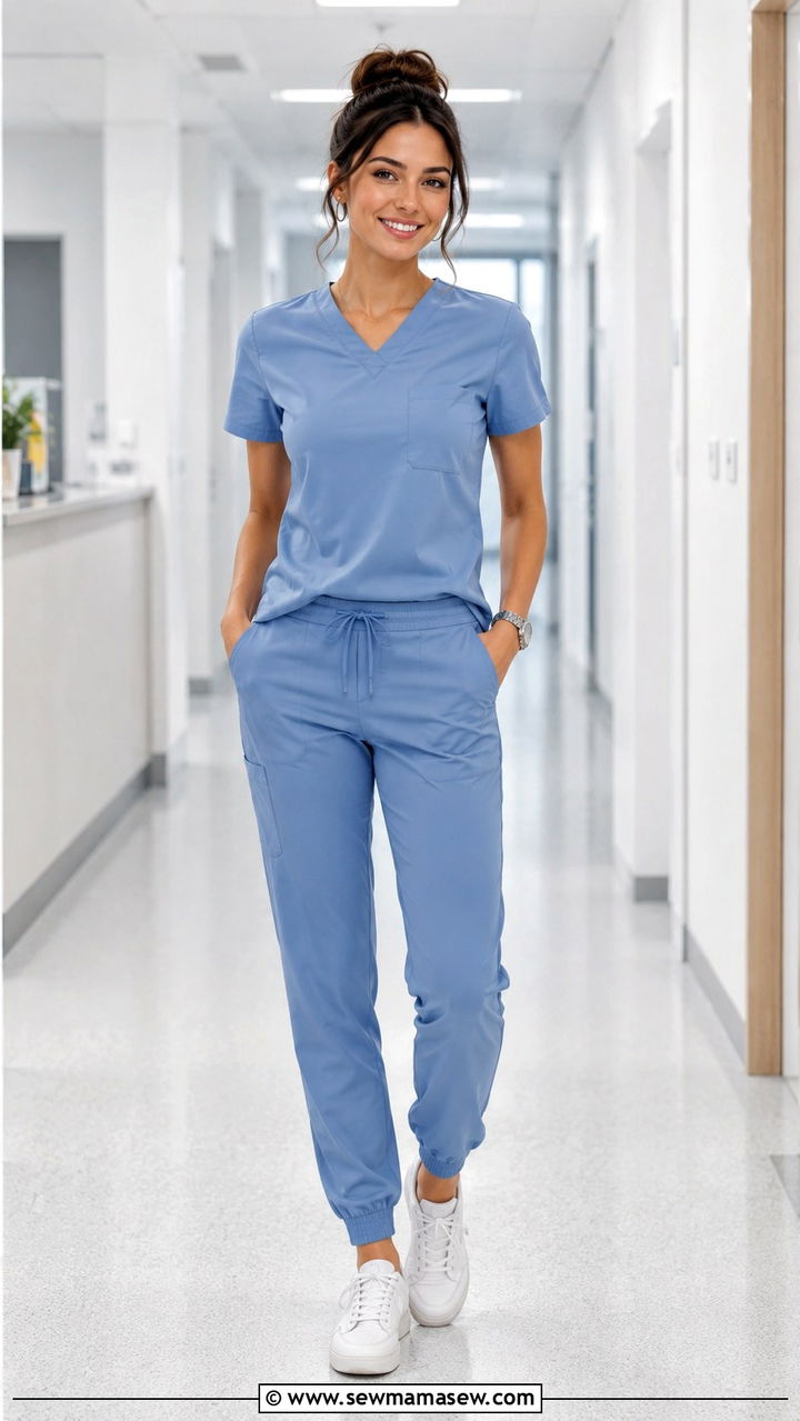 Monochrome Scrub Outfit - 30 Cute scrubs outfits