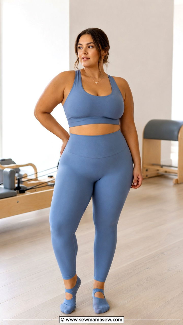 Monochrome Set With Subtle Accessories - 30 Plus size pilates outfit ideas
