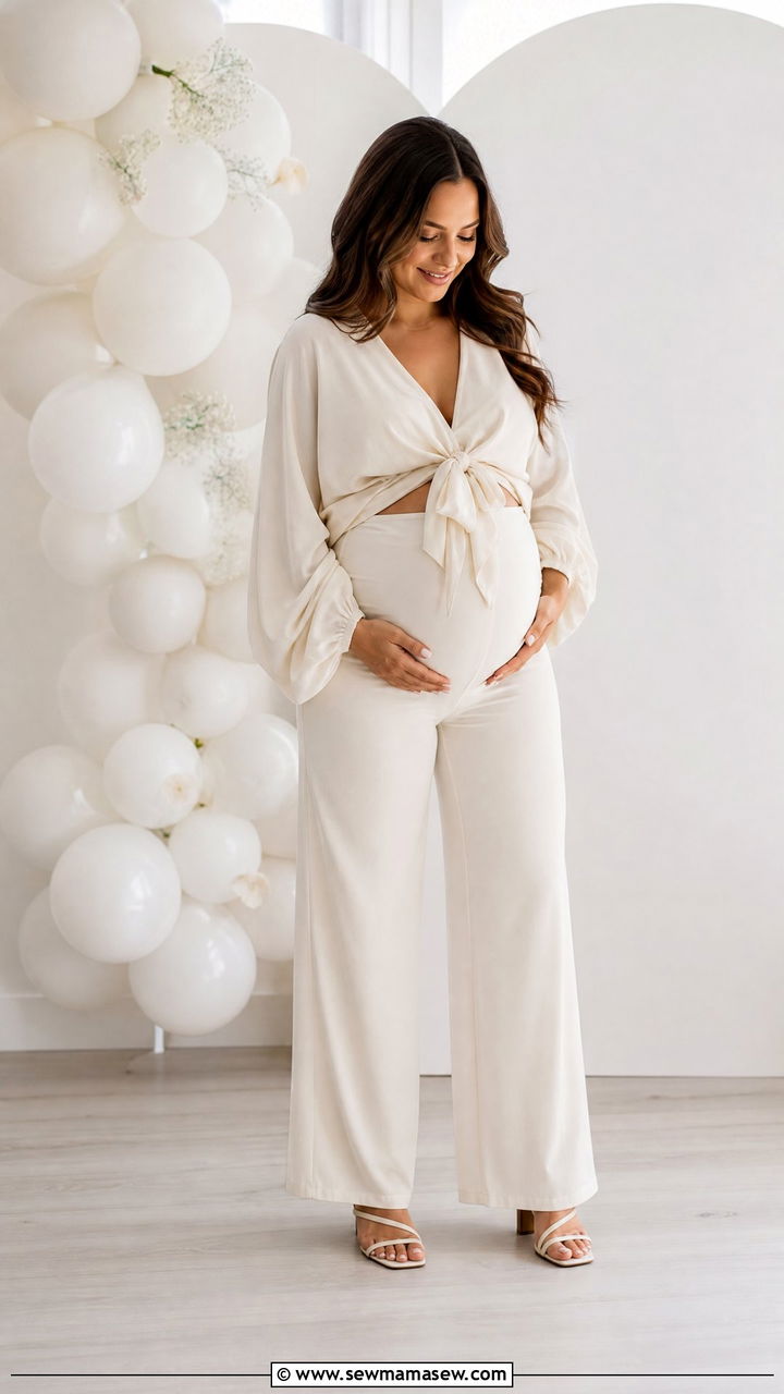Monochrome Two Piece Set With Heeled Sandals - 25 Gender reveal photo outfit ideas 2026