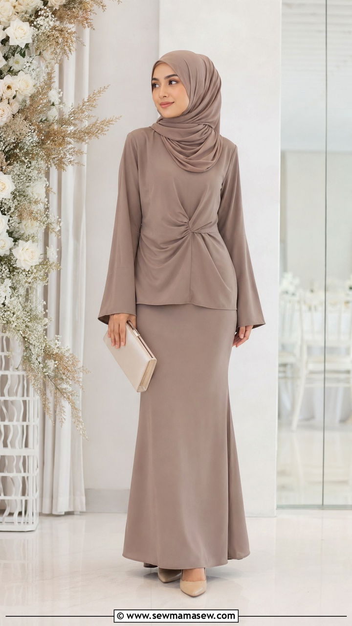 Monochrome Two Piece Set With Hijab - 30 Modest wedding guest outfit ideas with hijab