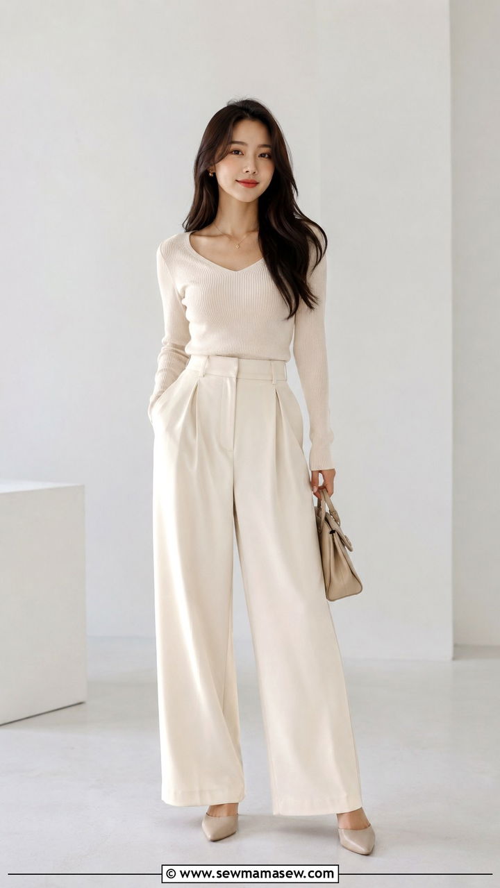 Monochrome Wide Leg Pants Outfit Petite 53 - 20 Petite outfit ideas 5'3