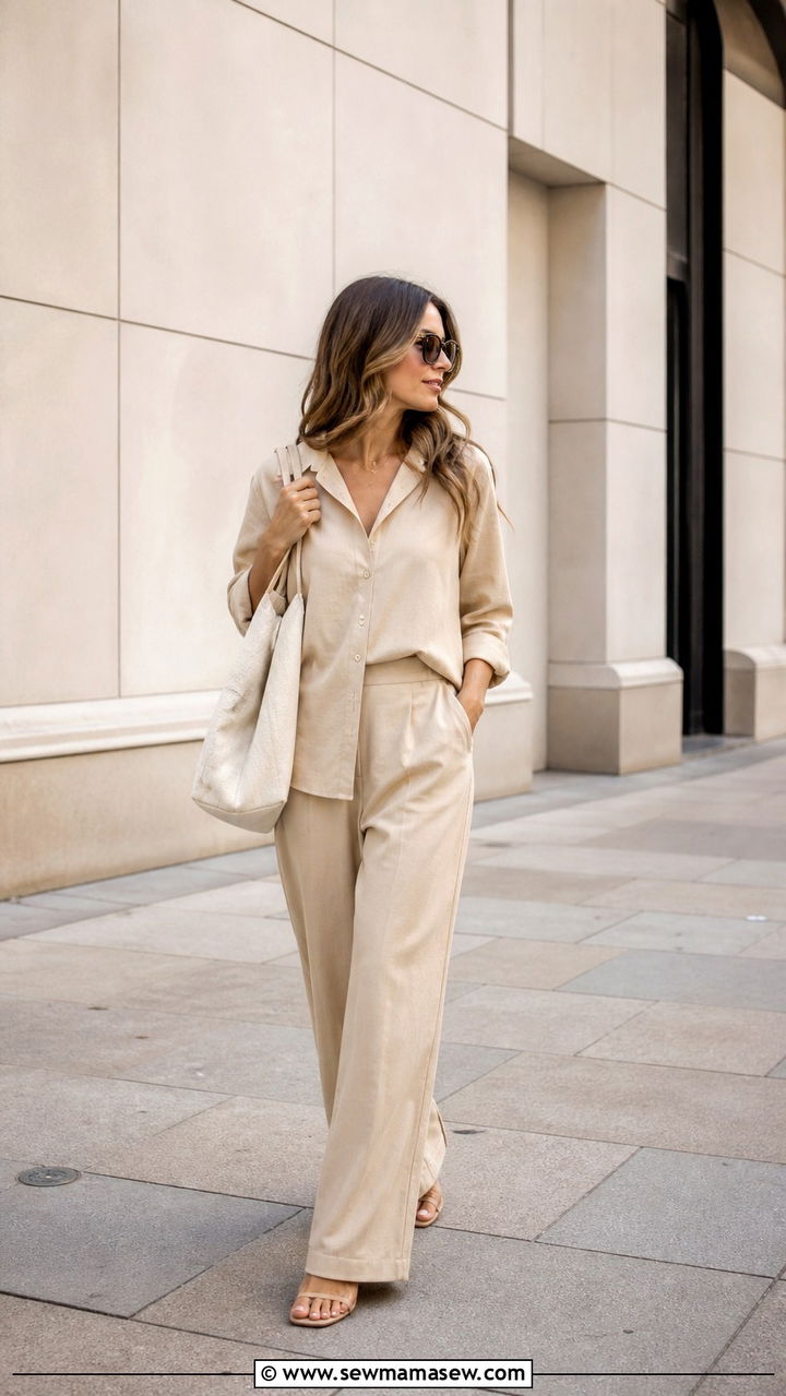 Monochrome beige matching set - 40 classy outfits for women