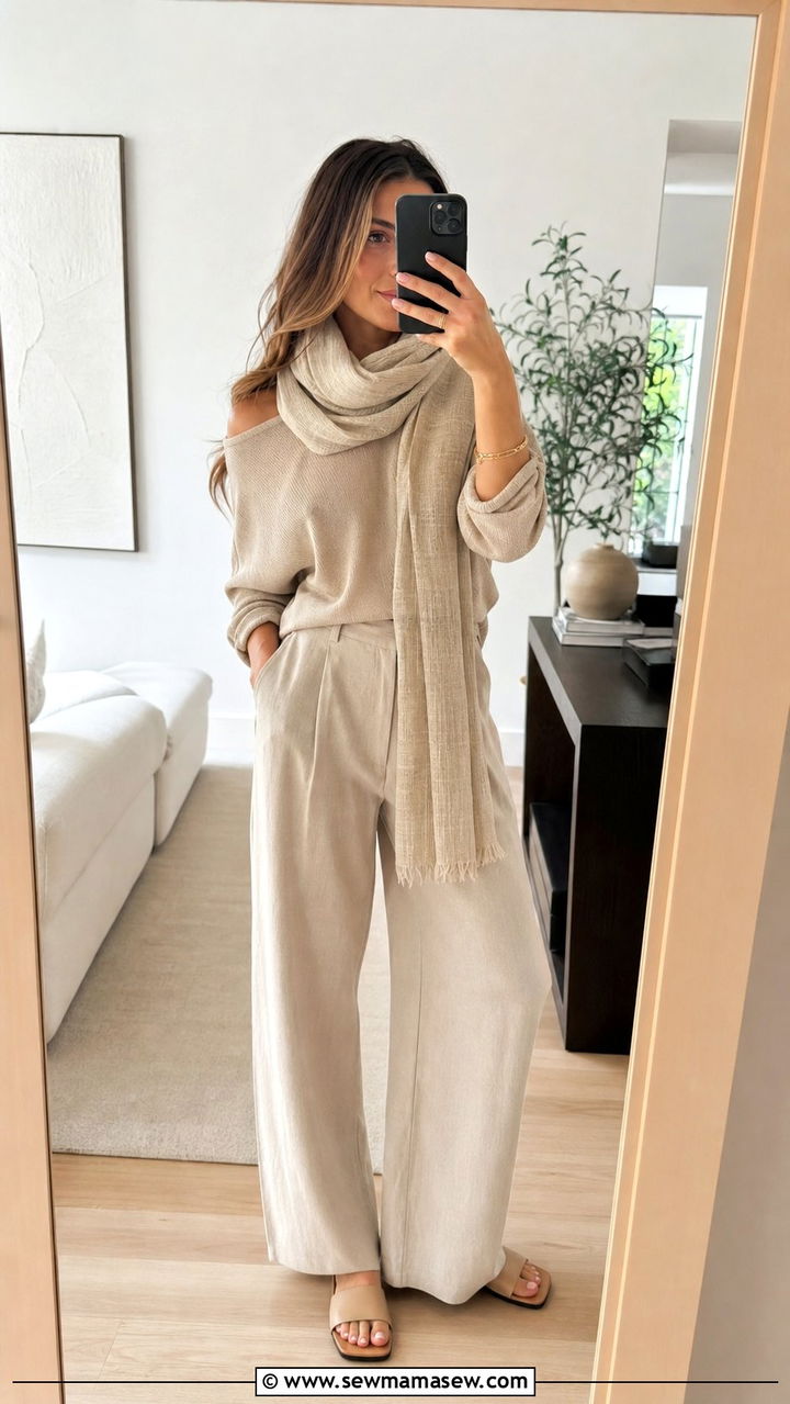 Monochrome beige outfit spring casual - 35 Casual chic spring outfit ideas 2026