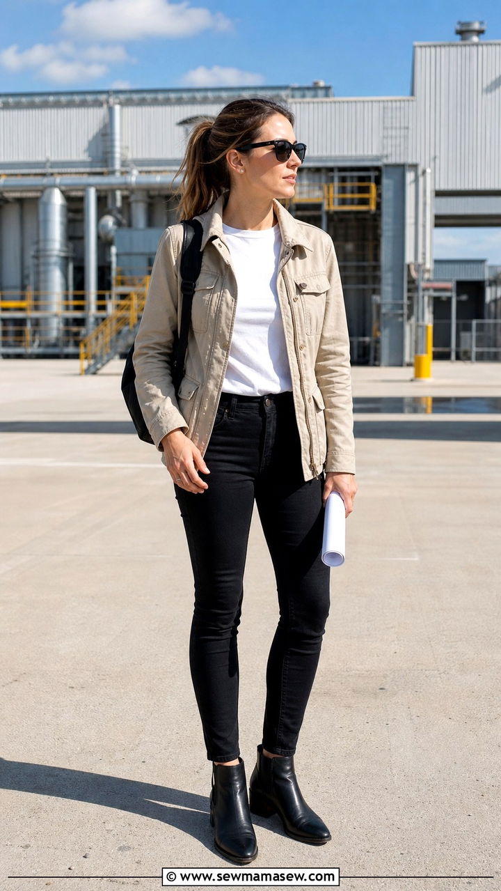 Monochrome cream suit with silk camisole and matching blazer - 20 Architect outfit ideas