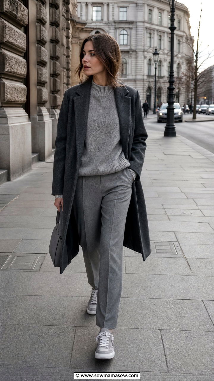 Monochrome gray outfit Budapest minimalist look - 25 Budapest outfit ideas
