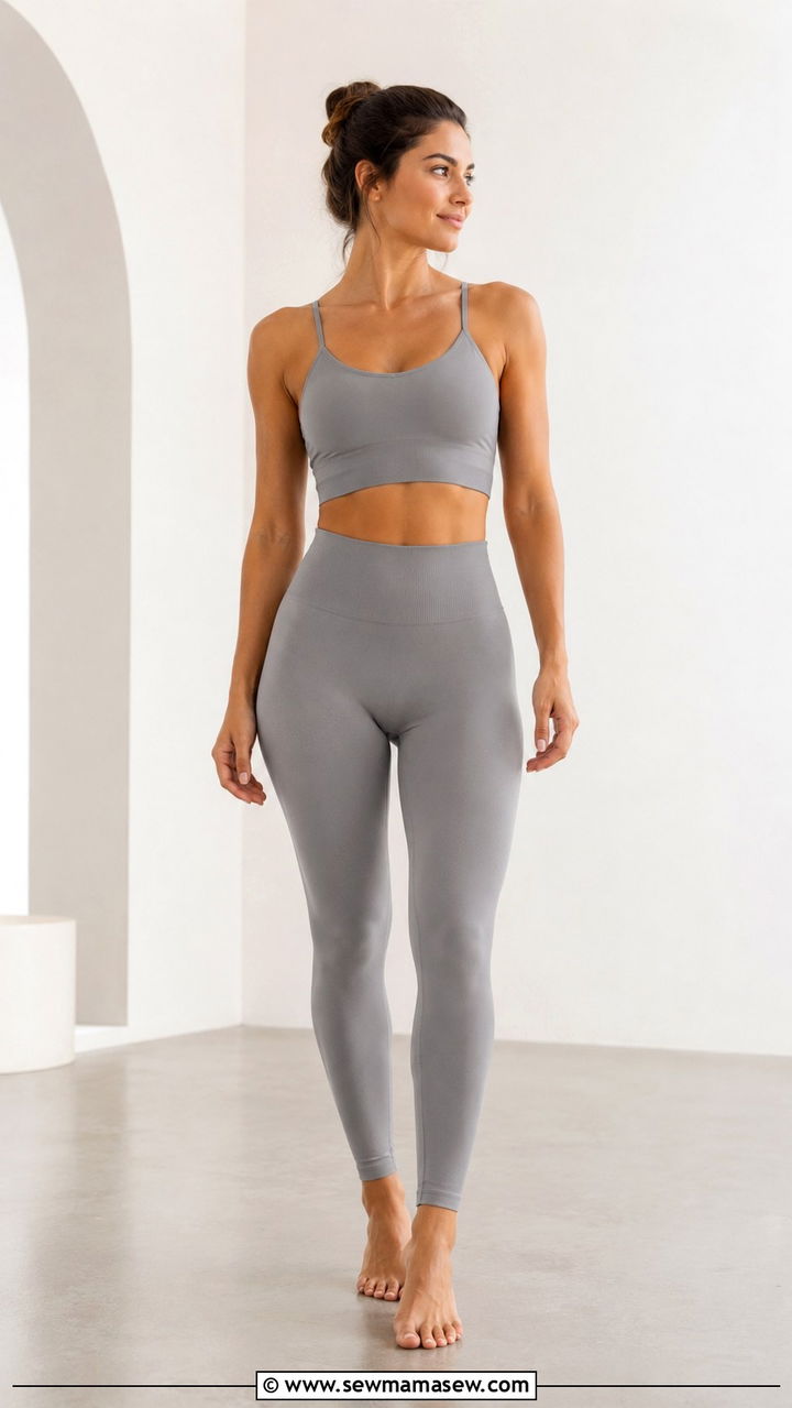 Monochrome gray seamless yoga set - 25 Yoga teacher outfit ideas