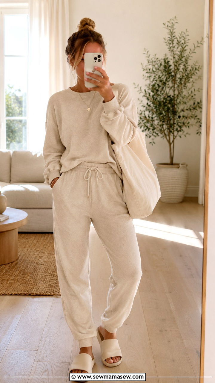 Monochrome joggers set outfit - 30 casual joggers outfits