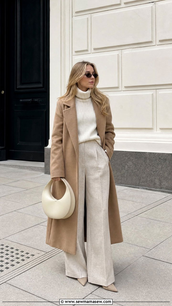 Monochrome neutral layered Copenhagen outfit - 25 casual Copenhagen outfits
