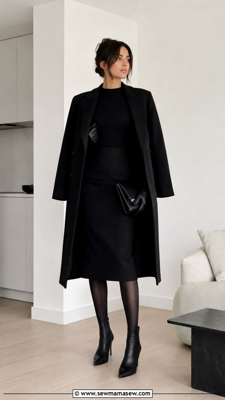 Monochrome pencil skirt outfit - 25 pencil skirt outfits inspo