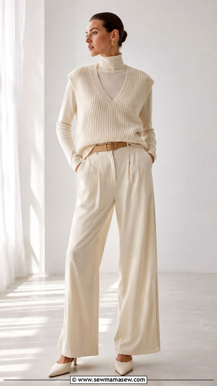 Monochrome sweater vest outfit - 30 chic sweater vest outfit ideas