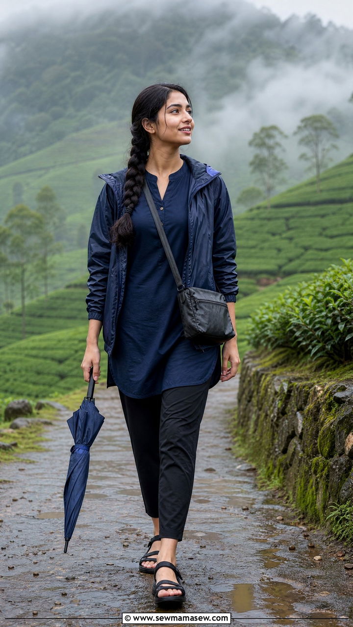 Monsoon Travel Outfit With Quick Dry Layers - 25 Kerala outfit ideas