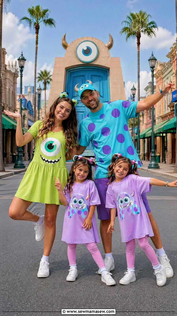 Monsters Inc Family Disney Outfits - 35 Disney outfit ideas for family