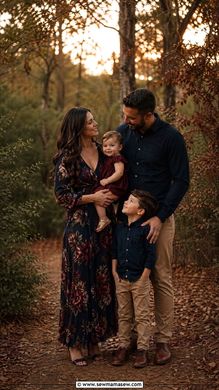Moody Floral Family Photo Outfits - 35 family photo outfits