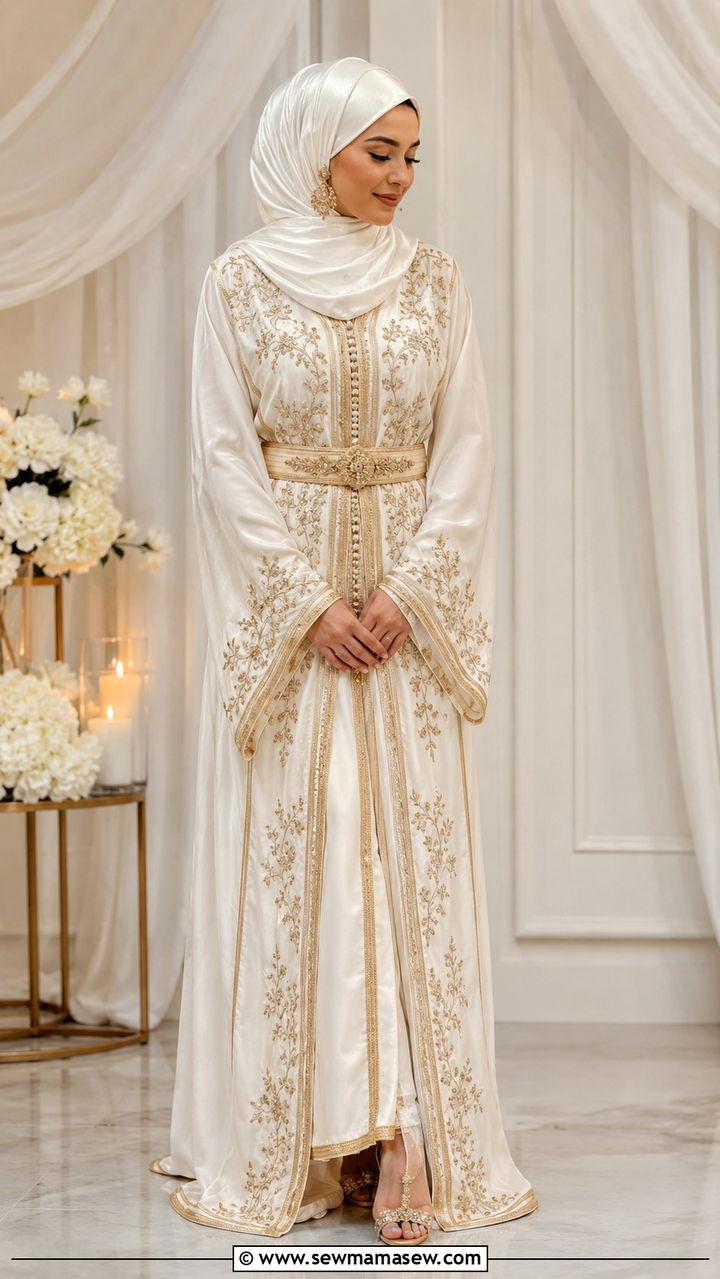Moroccan Kaftan Nikkah Dress - 20 Modest outfit ideas for Nikkah