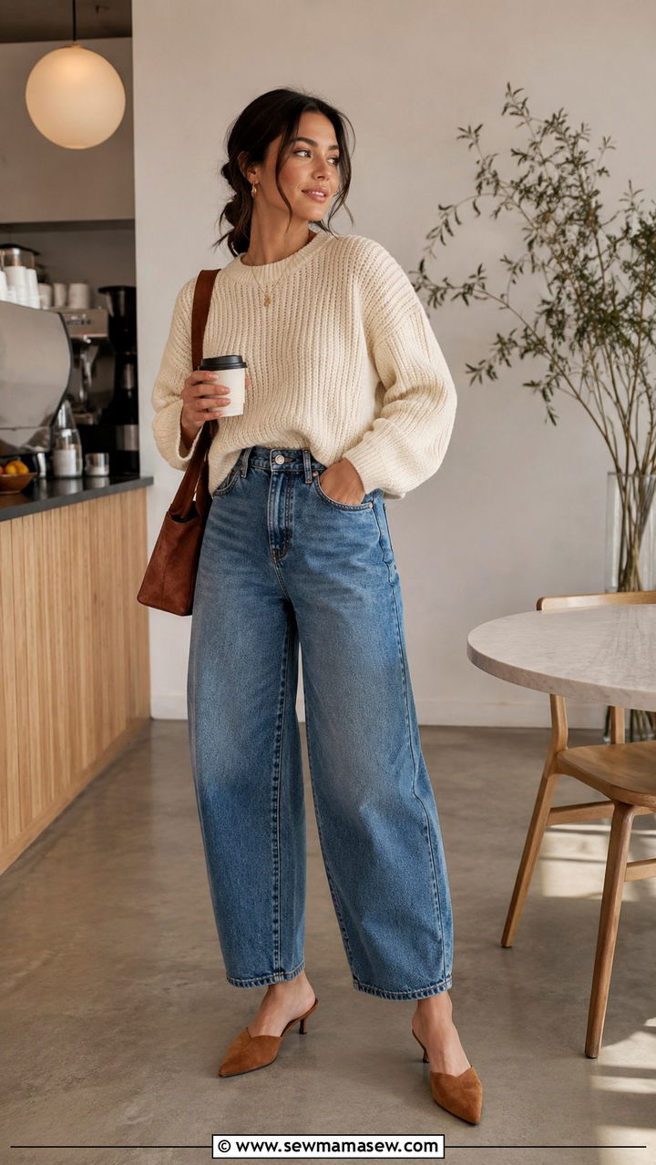 Mule Heels With Barrel Jeans Outfit - 30 Heels outfit ideas with jeans