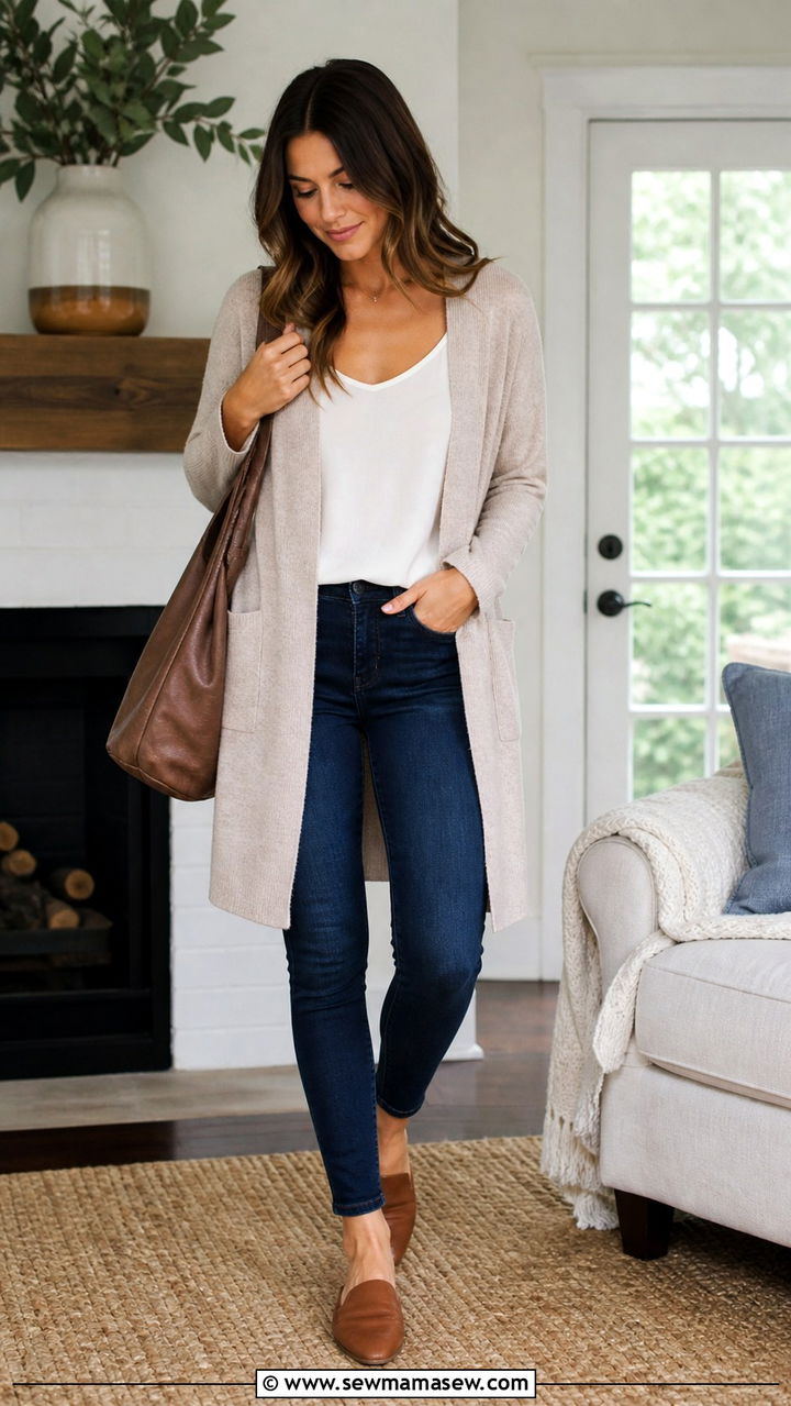 Mules with cardigan outfit - 40 Mules outfit ideas