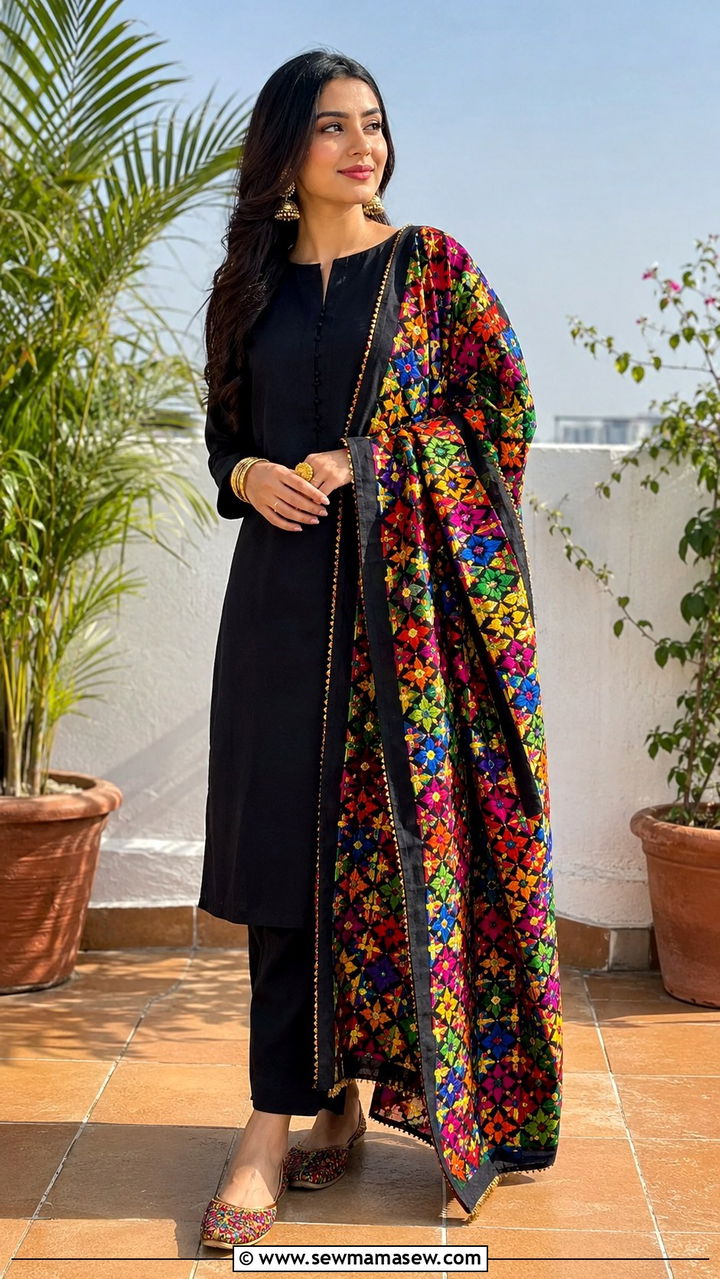 Multani Jacquard Shawl Suit for Winter - 25 Multan outfit ideas