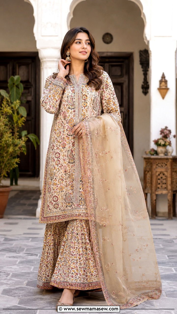 Multani Khaddi Susi Suit with Khussa - 25 Multan outfit ideas