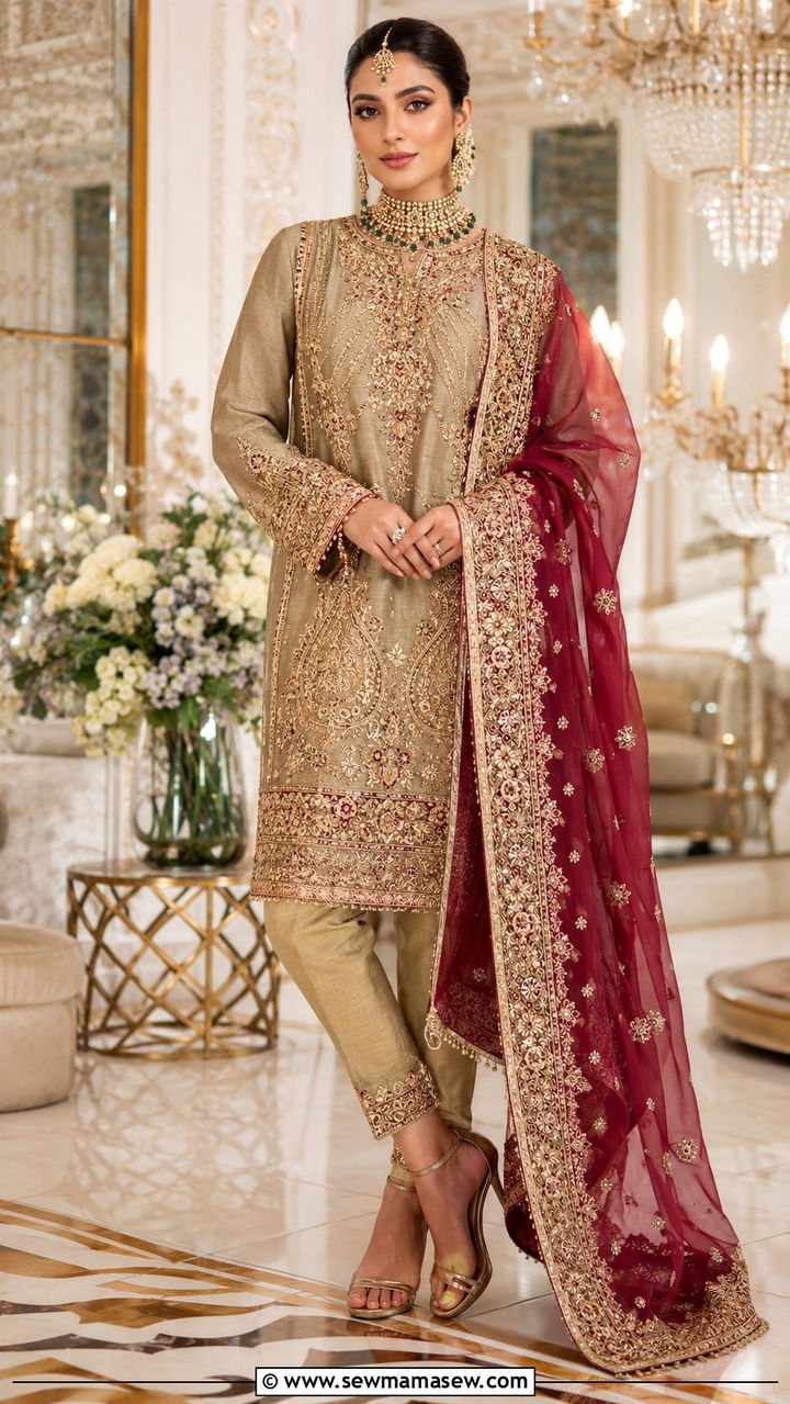 Multani Zardozi Formal Suit for Weddings - 25 Multan outfit ideas