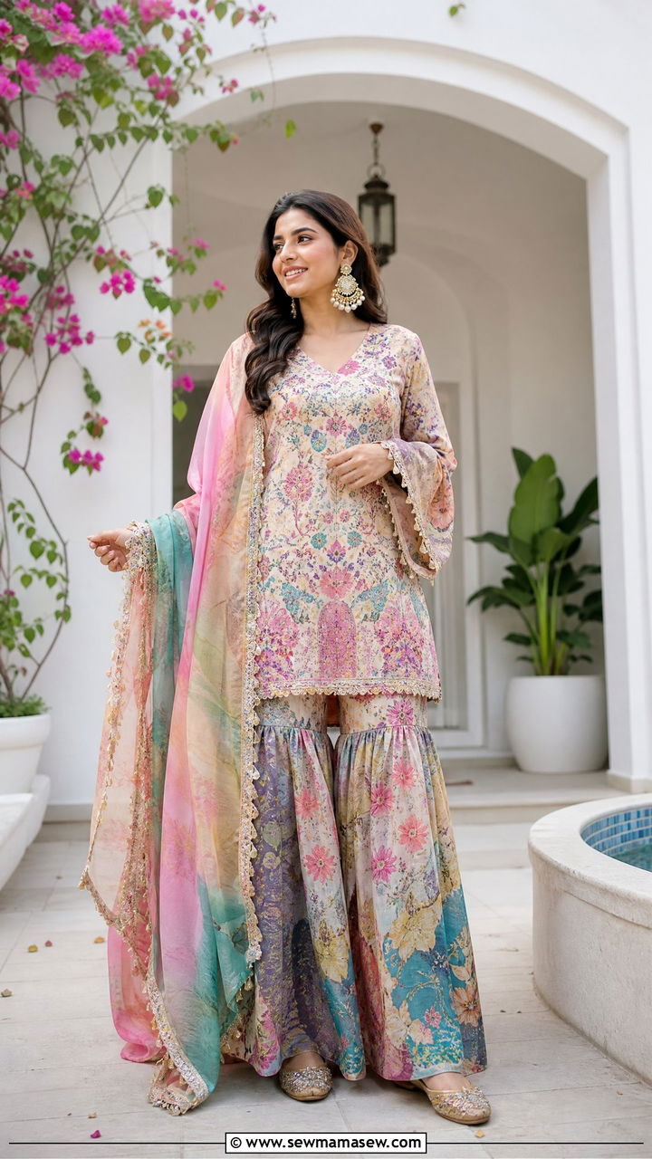 Multicolor printed sharara suit - 25 Iftar party outfit ideas