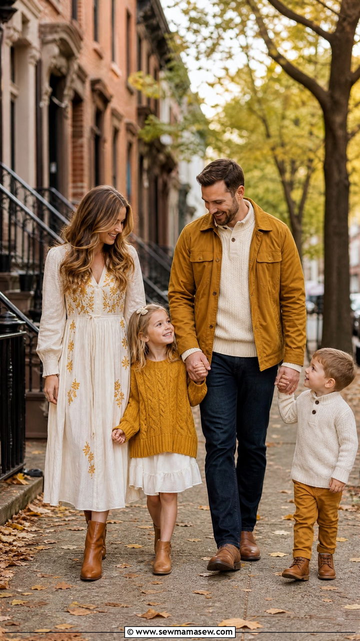 Mustard And Ivory Family Photo Outfits - 30 Elegant family photo outfit ideas