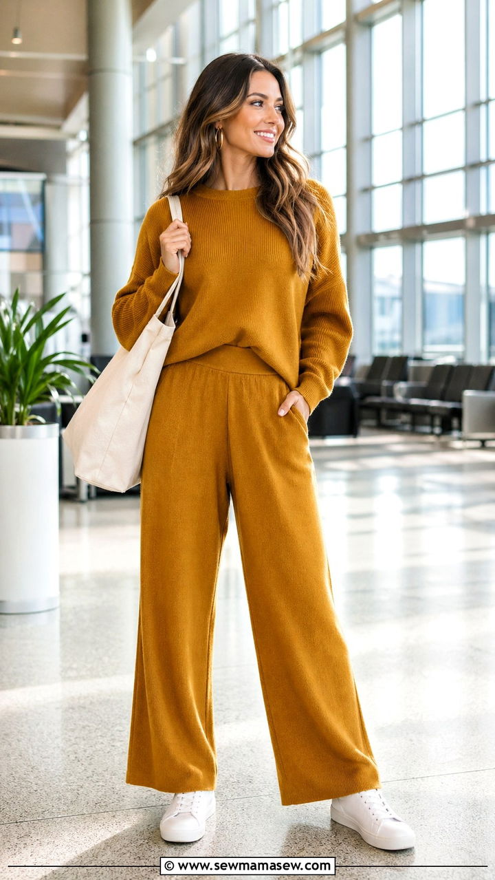 Mustard Knit Set With White Sneakers - 40 All mustard outfit ideas