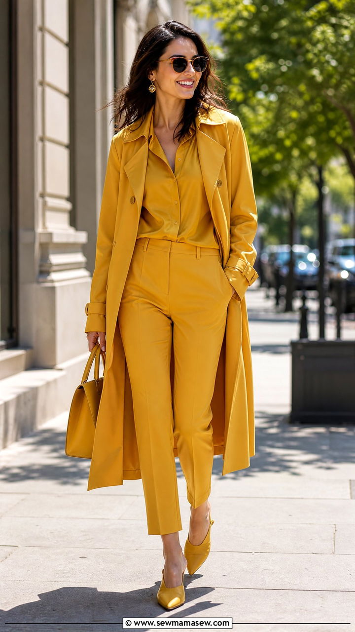 Mustard Yellow Monochrome Outfit - 30 monochrome outfit ideas for women