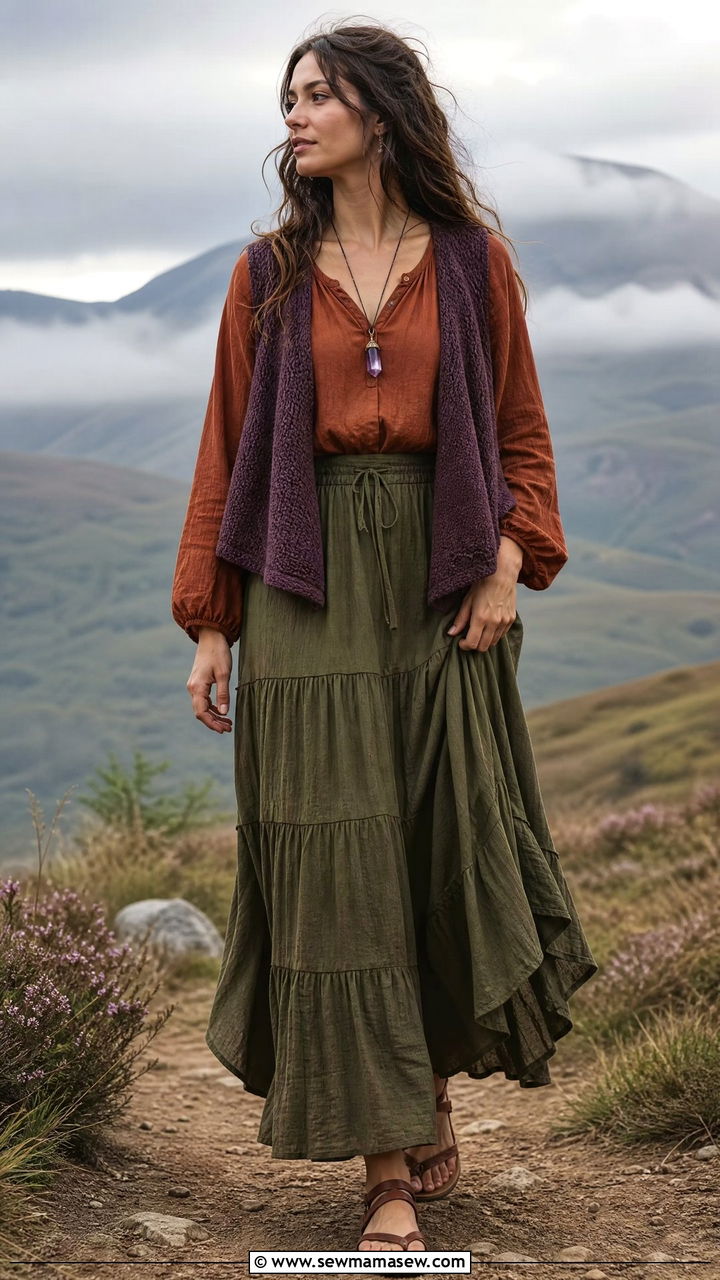 Mystic Outlands Earthy Layered Maxi Skirt - 20 2026 Pinterest predicts outfits