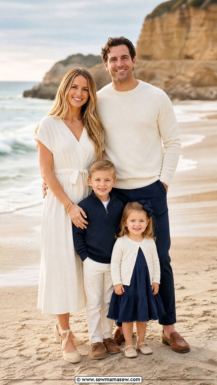 Navy And Cream Family Photo Outfit Palette - 30 Elegant family photo outfit ideas