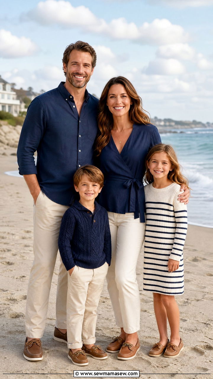 Navy And Cream Family Portrait Outfits - 30 classy family photo outfits