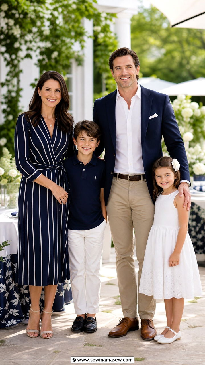 Navy And White Family Outfit - 30 Matching spring family outfits