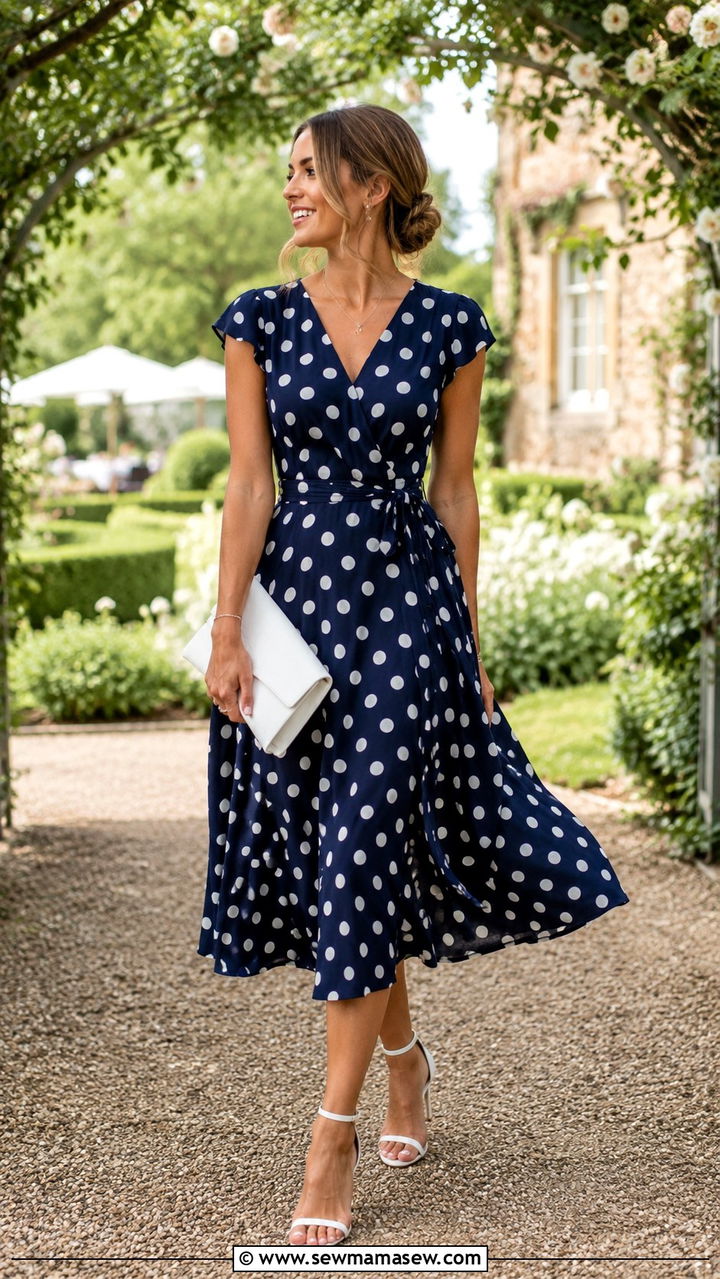 Navy And White Polka Dot Dress Outfit - 30 Navy and white outfit ideas