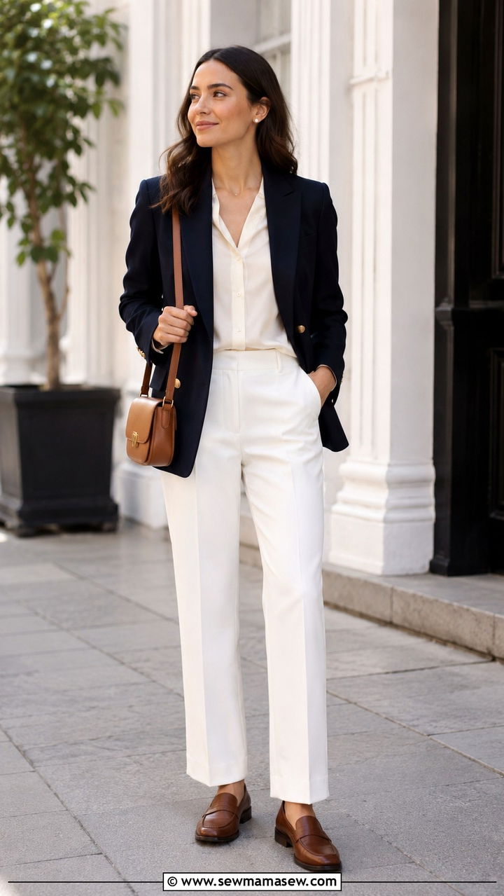 Navy Blazer And Pearl Studs Old Money Look - 25 Old money outfit ideas with pearls