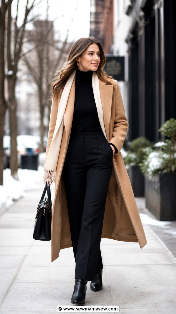 Navy Blazer with Beige Trousers Office Outfit - 40 office outfits for women