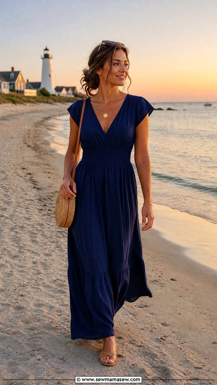 Navy Blue Maxi Dress Cape Cod - 25 Old money outfit ideas for Cape Cod