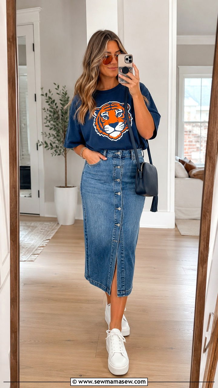 Navy Jumpsuit With Orange Earrings Auburn - 20 Gameday outfit ideas Auburn