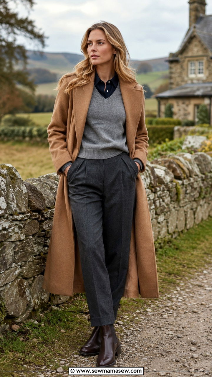 Navy Polo Shirt Layered Under A Cashmere Sweater - 25 Old money outfit ideas with polo shirt