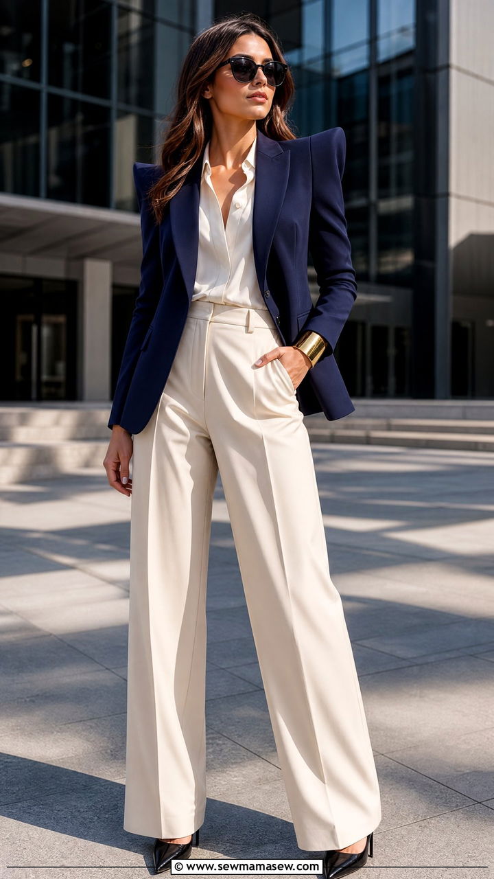 Navy Sculpted Shoulder Glamoratti Outfit - 30 glamoratti outfits inspo
