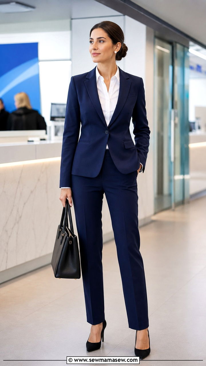 Navy Tailored Suit With White Button Down Banker Outfit - 20 Banker outfit ideas