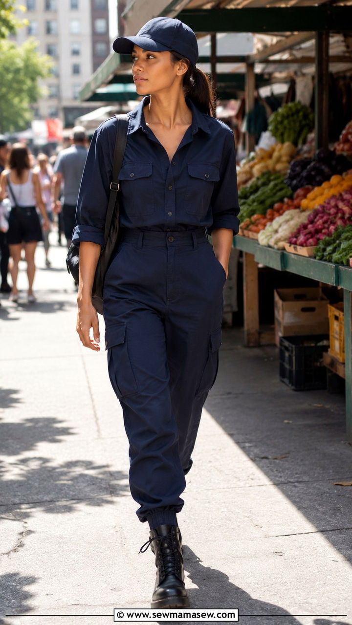 Navy Utility Shirt and Cargo Pants - 30 Monochromatic navy outfits
