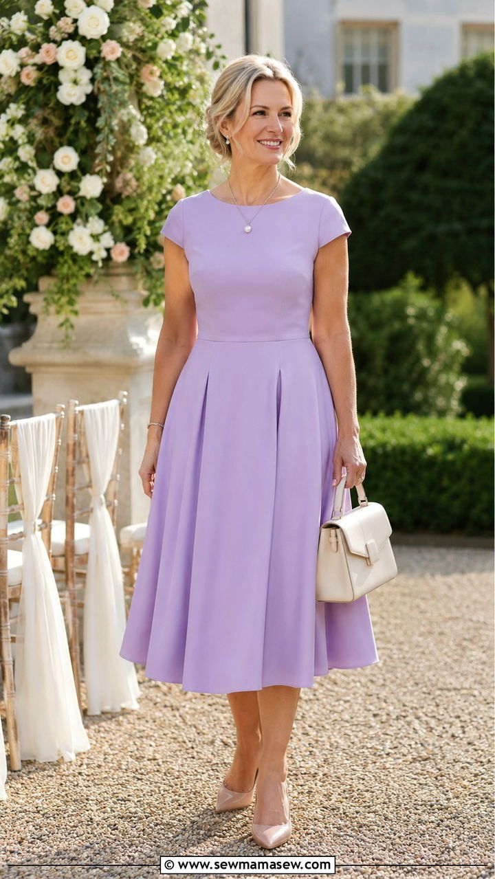 Navy Wrap Dress With Gold Jewelry - 30 spring wedding guest outfits for women over 40