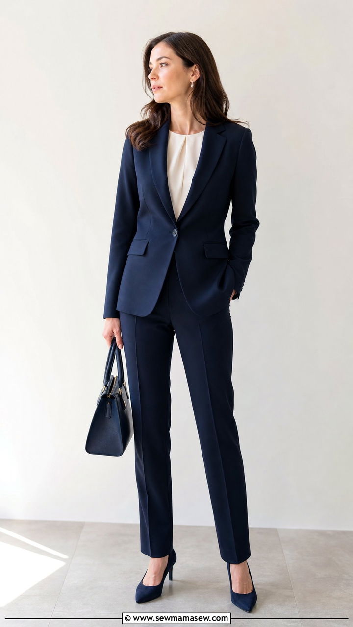 Navy pantsuit for funeral - 35 Funeral outfit ideas for women