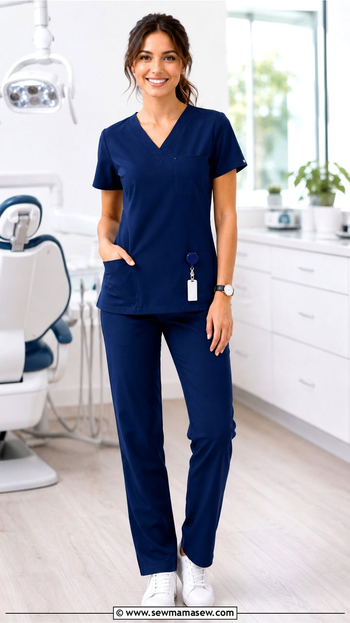 Navy scrubs dental hygienist outfit - 30 Dental hygienist outfit ideas