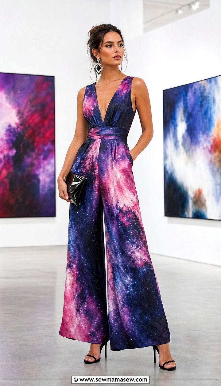 Nebula Print Jumpsuit Look - 25 cute celestial outfits
