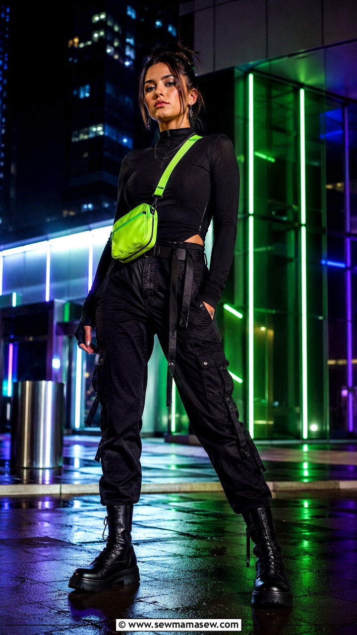 Neon Accent Edgy Outfit - 30 edgy outfit ideas for women